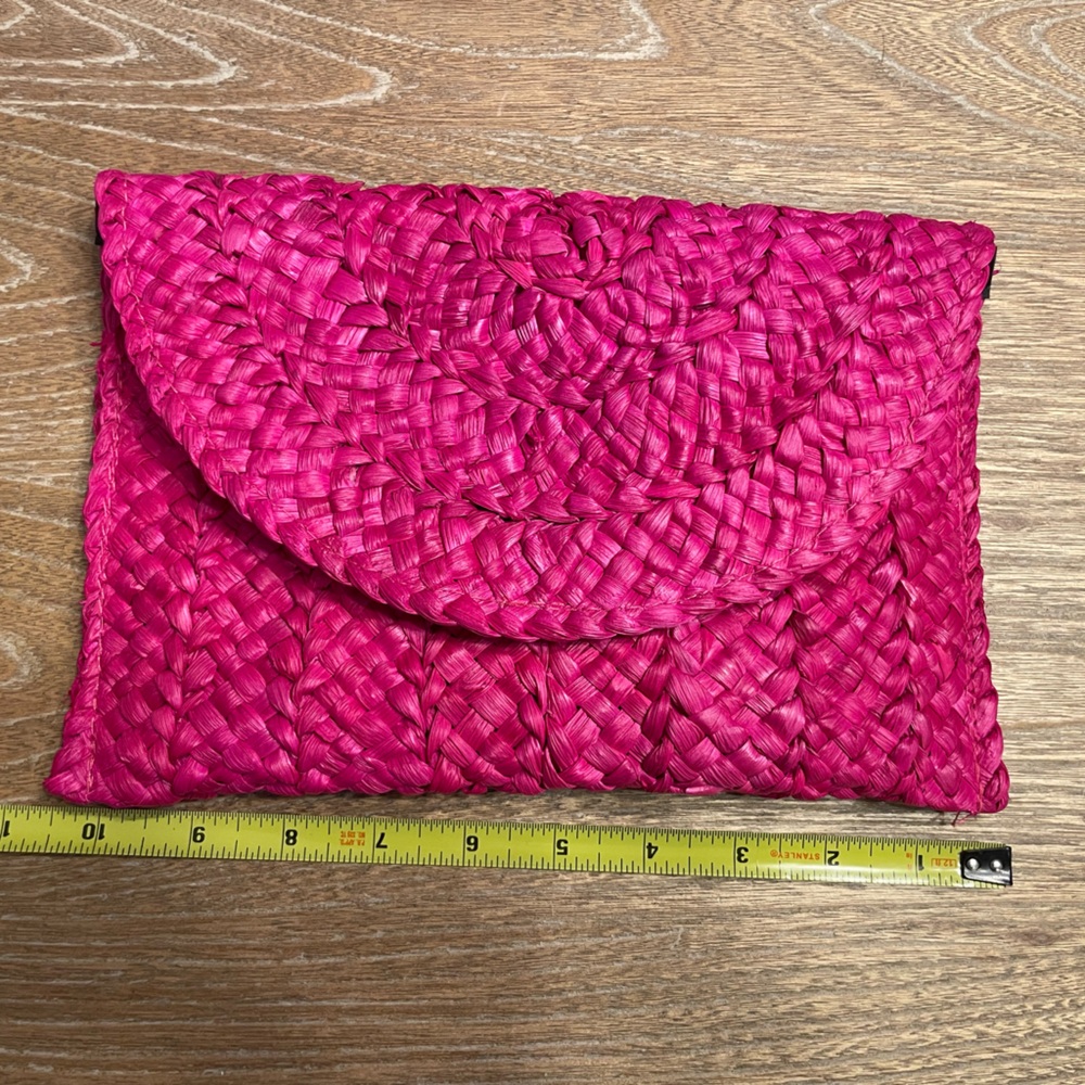 Vibrant Pink Woven Clutch